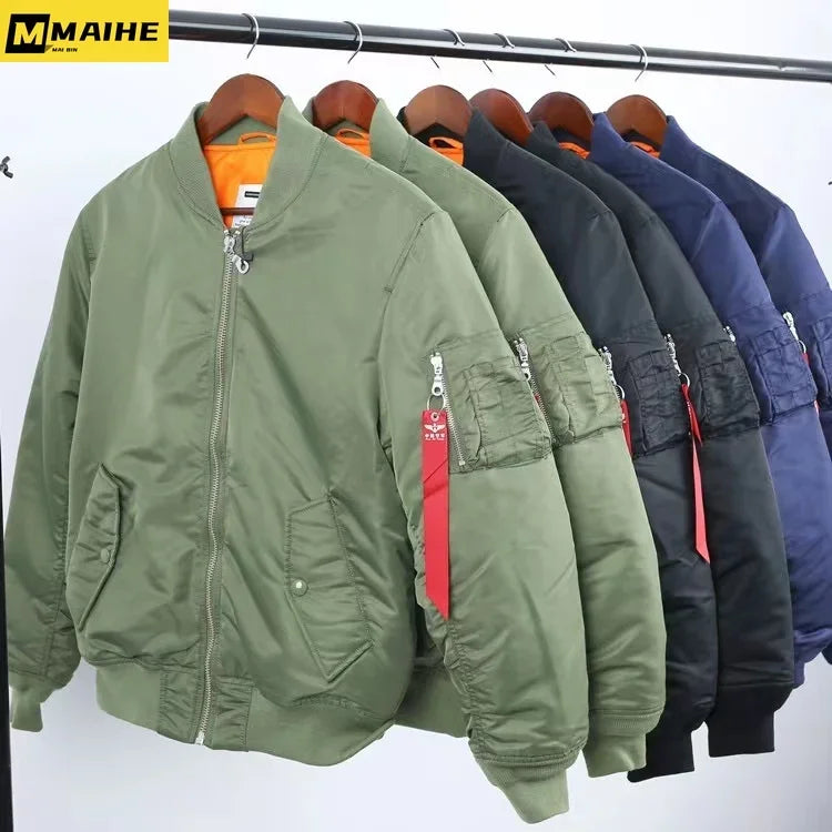 Men's Thickened Baseball Bomber Jacket - Various Colors