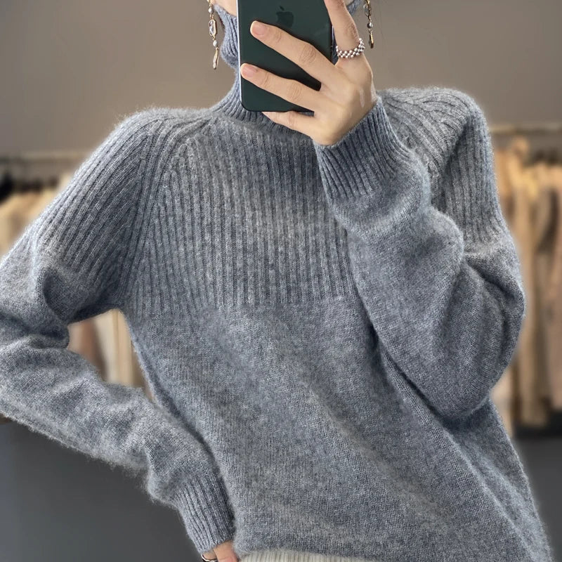 Women's Turtleneck Knit Pullover  - Various Colors