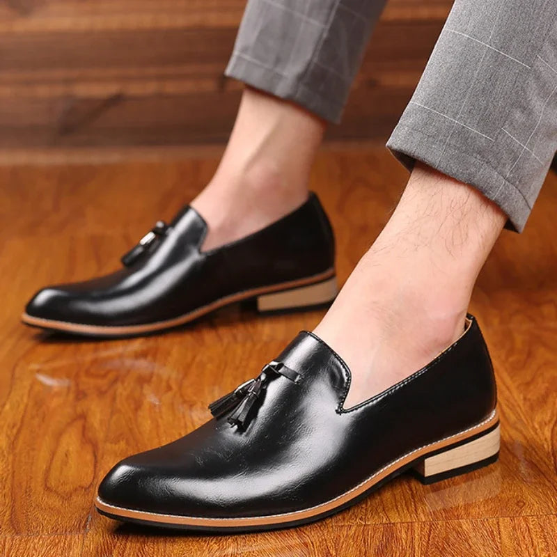 Premium Men's Faux Leather Slip On Shoes - Various Colors