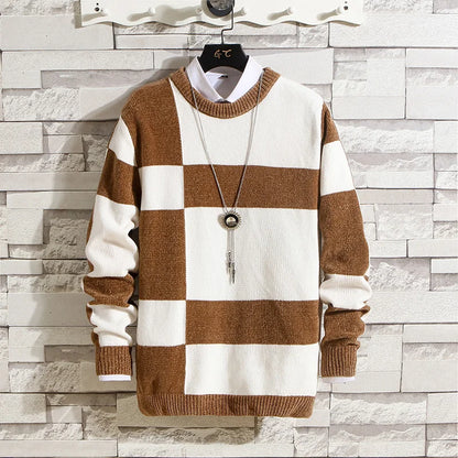 Men's Two-Tone Chenille Sweater - Various Colors