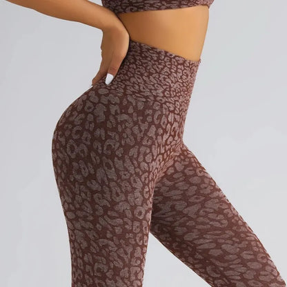 Women's Leopard Print Yoga Pants with Hip Lift and High Elasticity