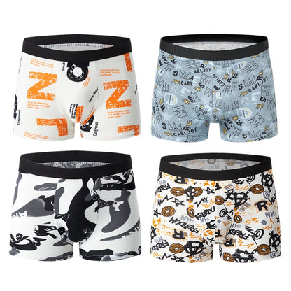 4-Pack Men's Breathable Printed Boxer Briefs - Various Designs