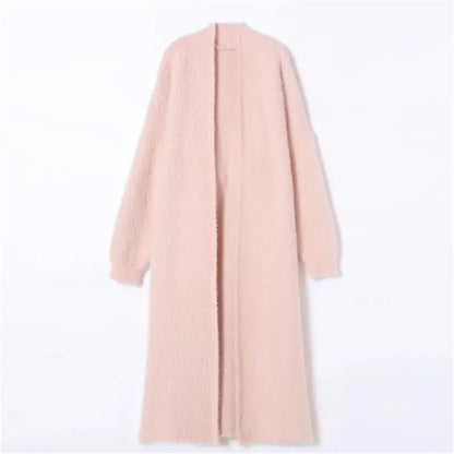 Women's Loose Knee-Length Thick Faux Mink Fleece Coat