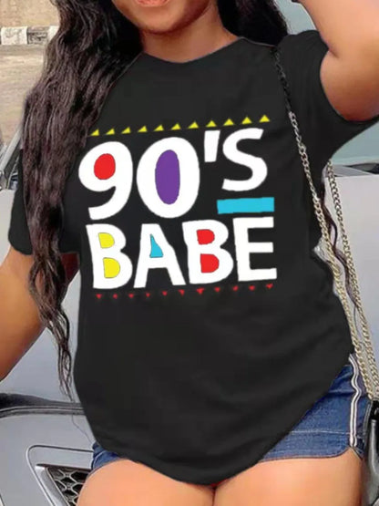 Plus Size 90's Babe Print T-shirt - Various Colors