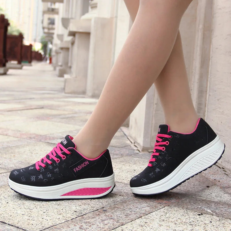 Womens Casual Platform Sneakers - Various Colors