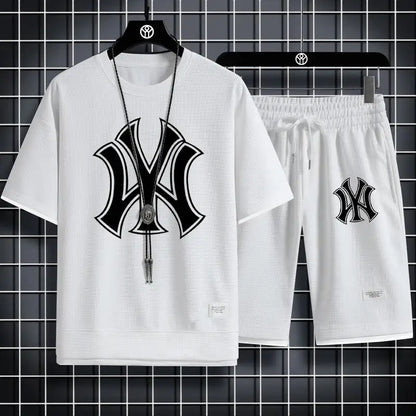 "Men's Premium Quality Two-Piece T-Shirt and Shorts Set