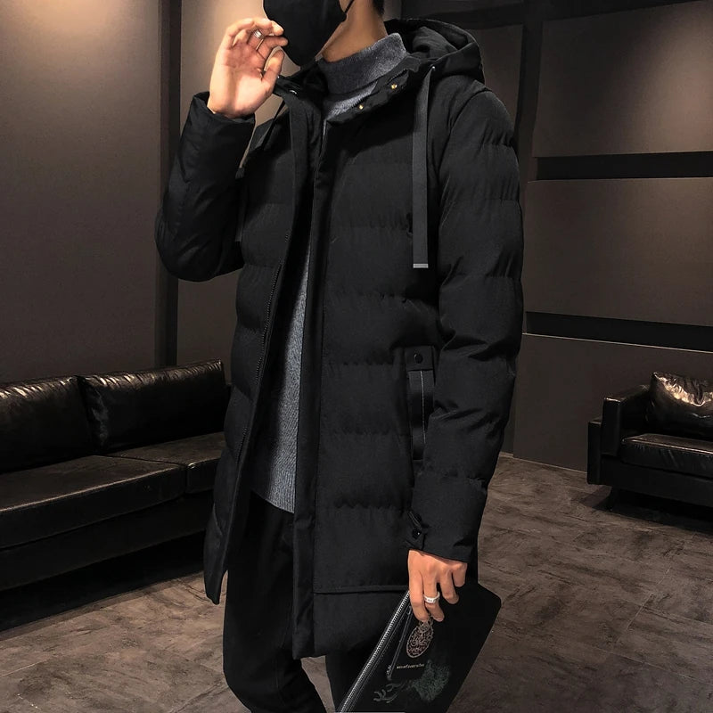 Men's Thick Warm Hooded Parka Jacket with Pockets