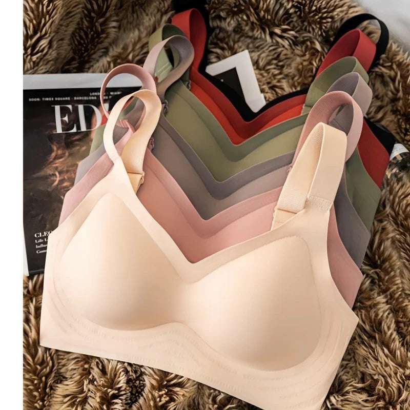 Comfort Padded Seamless Bra for Women - Soft Support with Wide Shoulder Straps