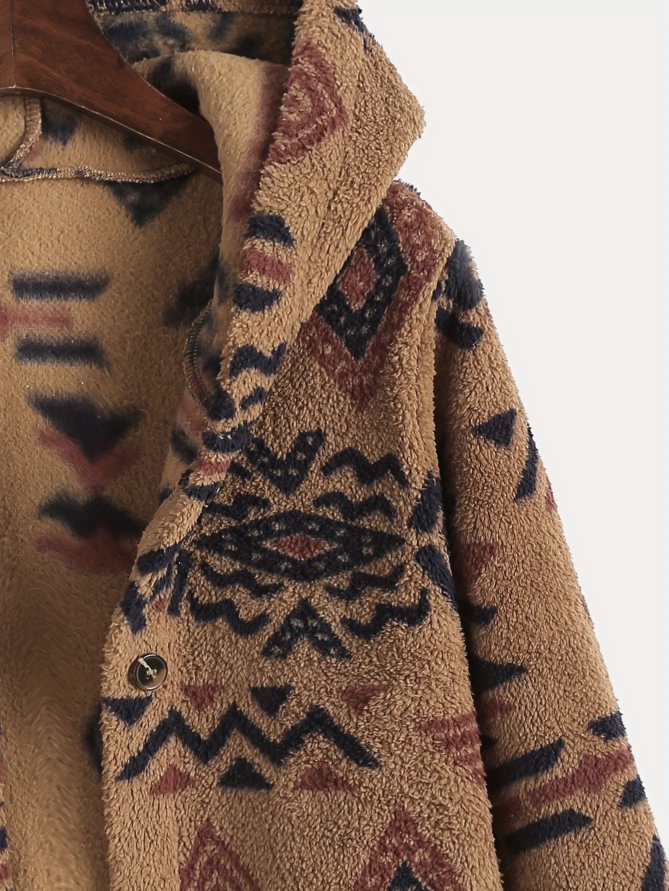 Women's Ultra-Fine Austrian Plush Coat with Aztec National Print