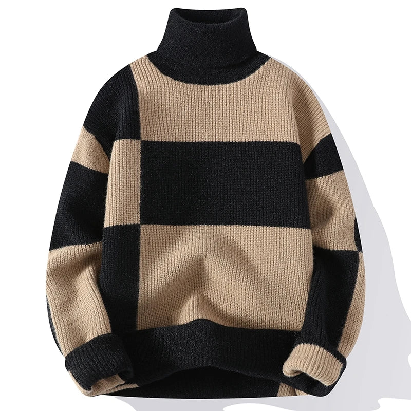 Men's Soft Knit Turtleneck Pullover Sweater