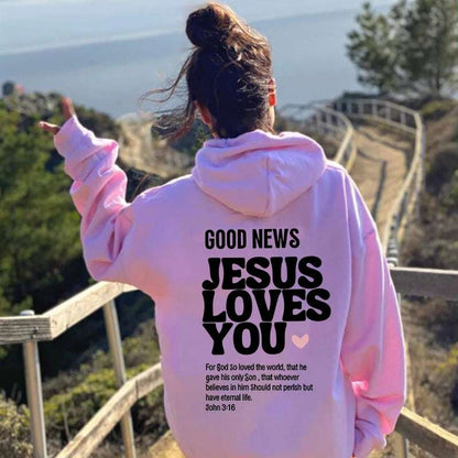 Womens "Good News: Jesus Loves You" Hoodie/Sweatshirt