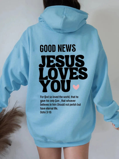 Womens "Good News: Jesus Loves You" Hoodie/Sweatshirt