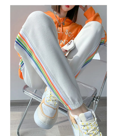 Rainbow High-Waist Joggers for Women - Various Colors