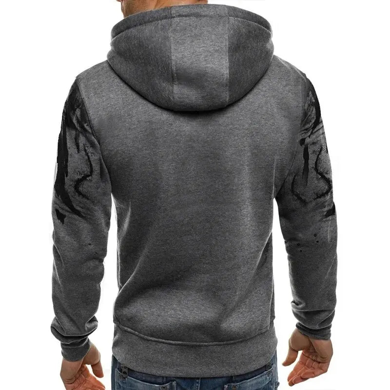 Gradient Print Men's Loose-Fit Hooded Sweater - Various Colors