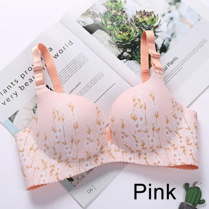 Floral Print Push-Up Bra for Women -  Various Colors