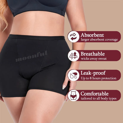 High-Waisted Cotton Menstrual Panties for Heavy Flow - Women's Period Underwear