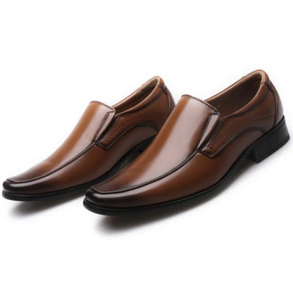 Men's Rounded Toe Faux Leather Casual Slip-On Shoes