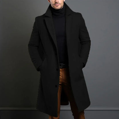 Men's Single-Breasted Trench Coat - Various Colors