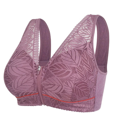 Breathable Lace Bra for Women with Soft Cotton Cups - Various Colors