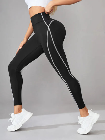 Womens High Wasted Quick-Dry Yoga Pants/ Leggings - Elastic Waistband