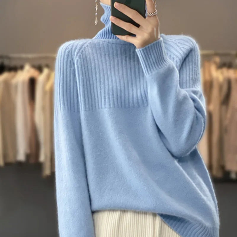 Women's Turtleneck Knit Pullover  - Various Colors