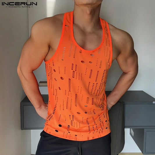 Men's Transparent Stringer Tank Top - Various Colors