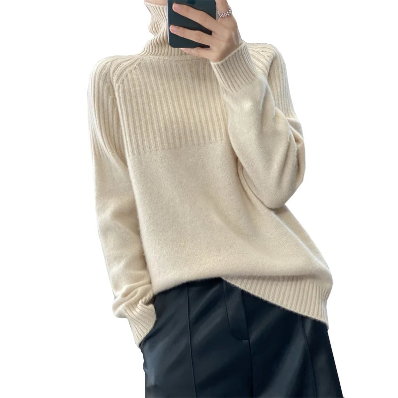 Women's Turtleneck Knit Pullover  - Various Colors