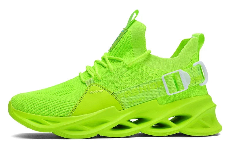 Men's Lightweight Fluorescent Running Sneakers - Breathable, Comfortable, Non-Slip-Various Colors