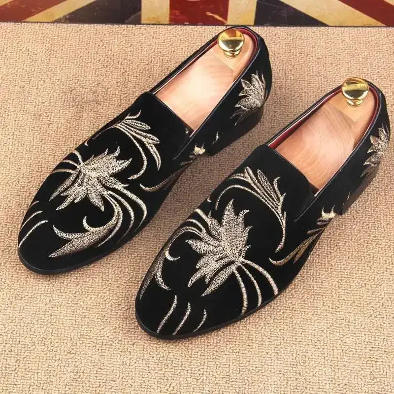 Men's Matte Comfort Shoes with Embroidery