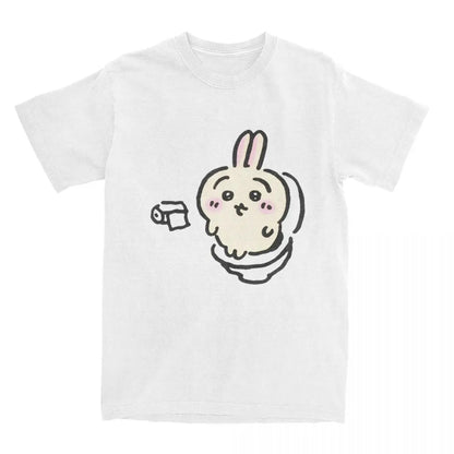 Chiikawa Toilet Time T-Shirt - Oversized Aesthetic Unisex Tee - 100% Cotton