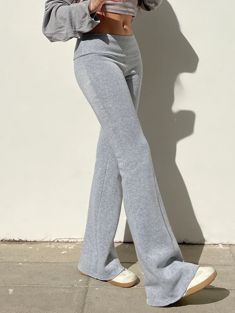 Slim Low-Waisted Flare Pants - Casual  Boot Cut for Women