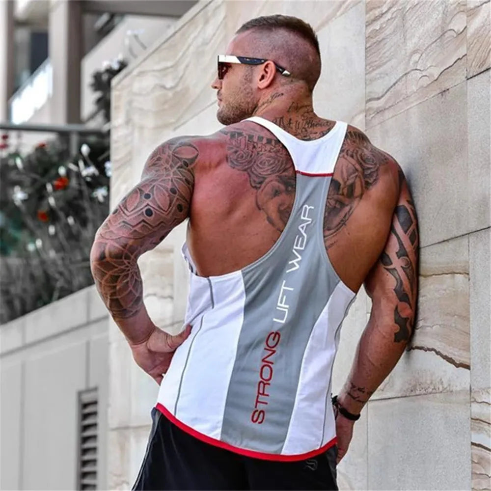 Men's Sleeveless Cotton Gym Tank Top - Various Colors