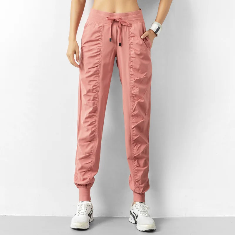 Women's Drawstring Joggers - Loose Casual Fit - Various Colors