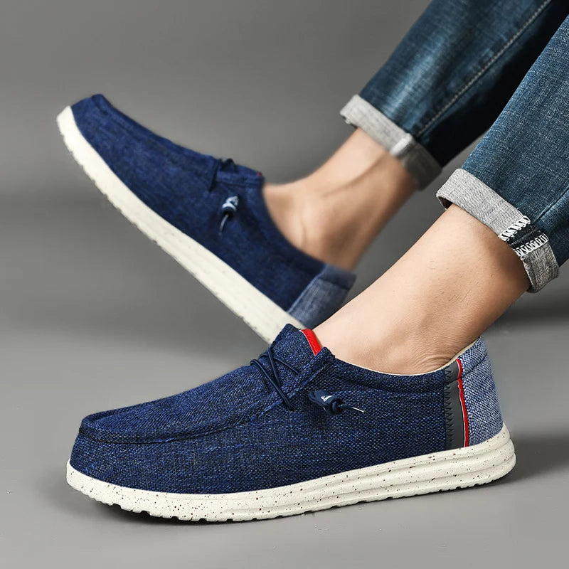 Men's Casual Canvas Slip-On Loafers - Breathable Flats for Men - Various Colors