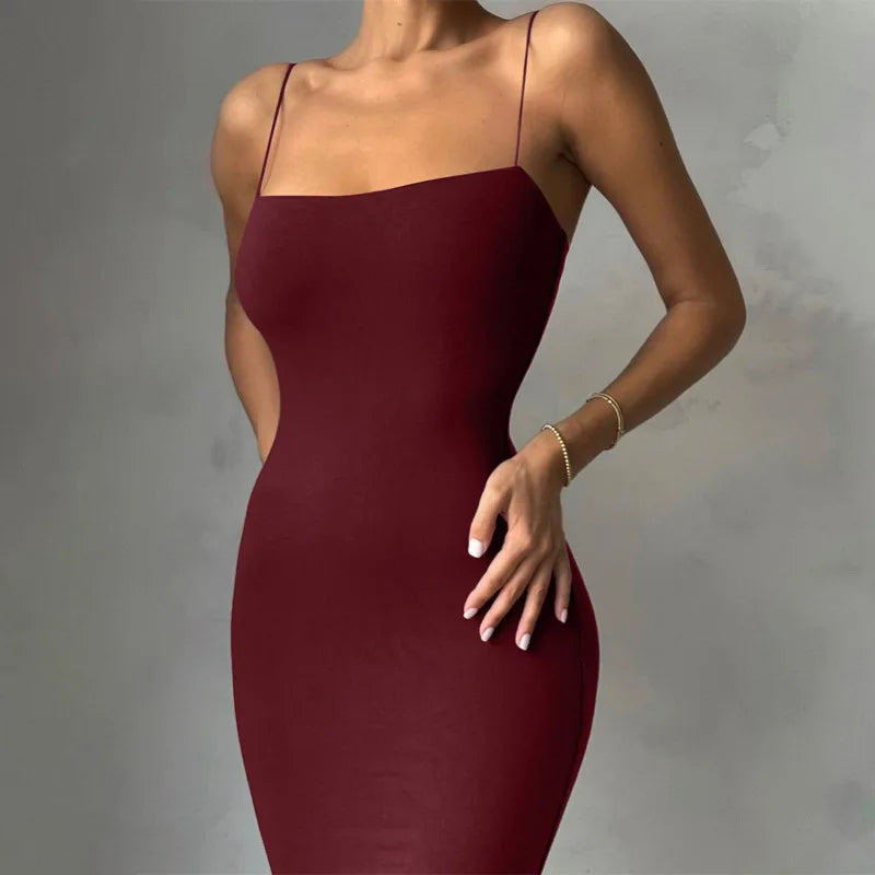 Backless Spaghetti Strap Dress for Women