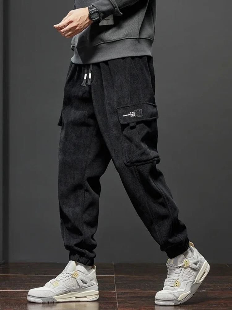 Men's Straight-Leg Joggers with Elastic Waist and Side Pockets