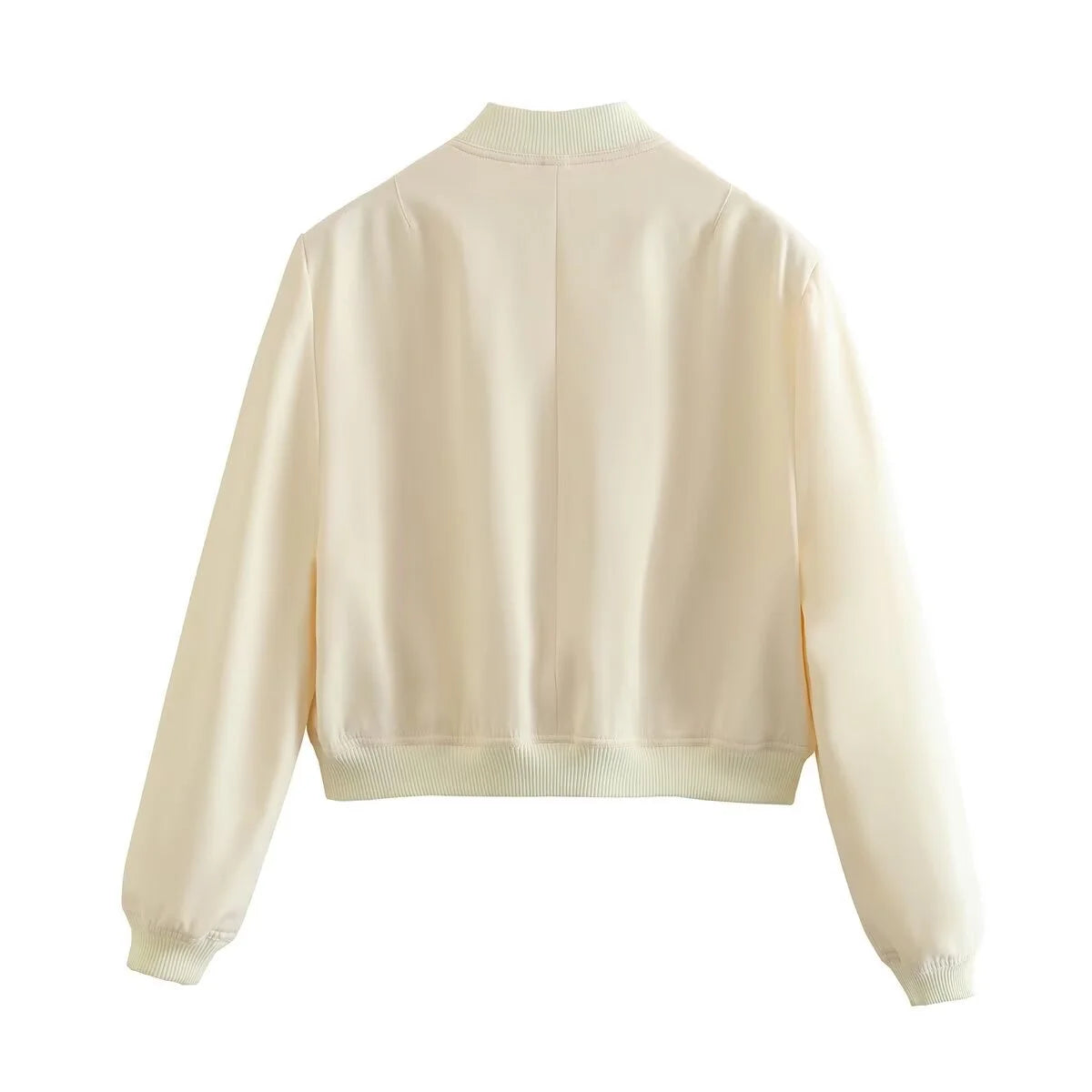 Women's Cropped Jacket - In Beige