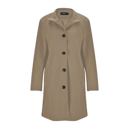 Womens Woollen Lapel Mid Length Coat - Various Colors