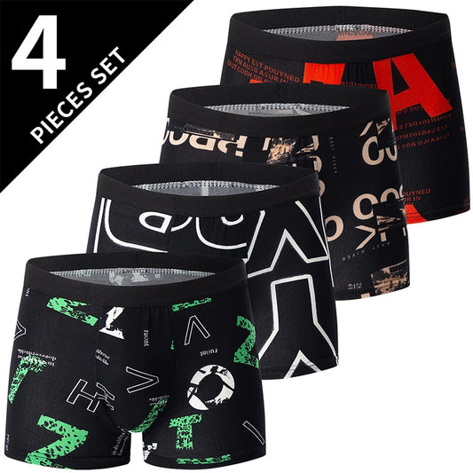 4-Pack Men's Breathable Printed Boxer Briefs - Various Designs