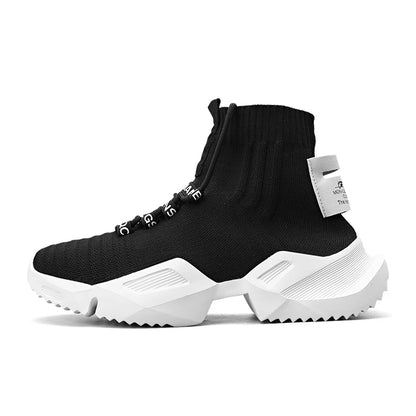 Men's High-Top Lightweight Mesh Sneakers with Lace-Up Design