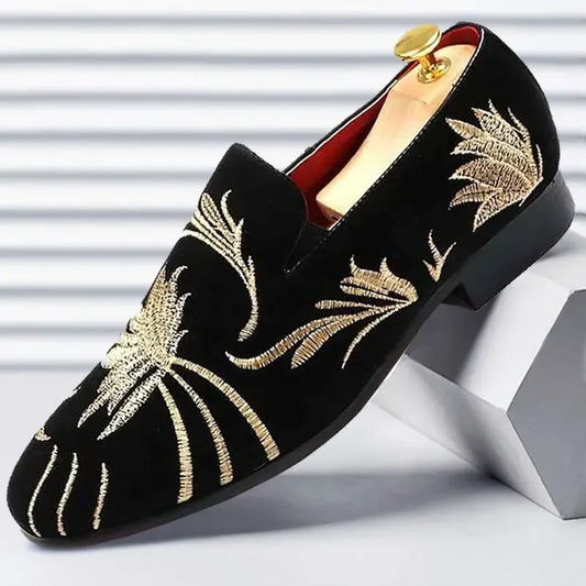 Men's Matte Comfort Shoes with Embroidery