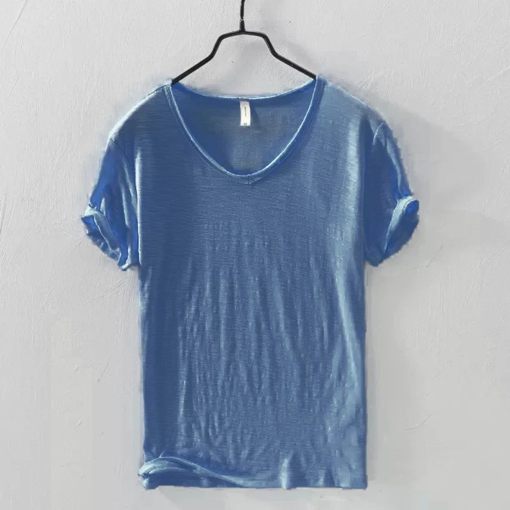 Women's V-Neck Short Sleeve Slim Fit T-Shirt - Various Colors