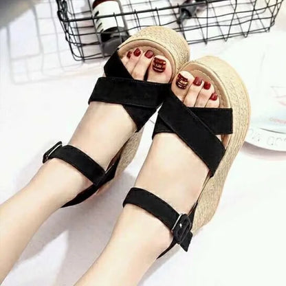 Women's Open-Toe Heeled Sandals with Fish Mouth Design