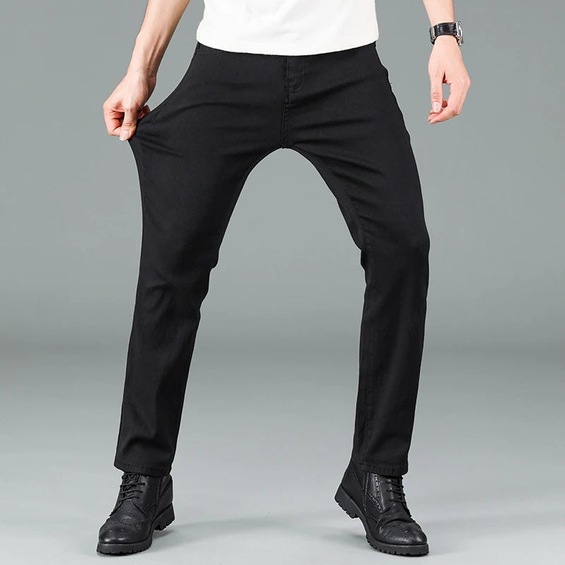 Korean Style Trendy Men's Straight-Fit Pants - Comfortable and Stretchy