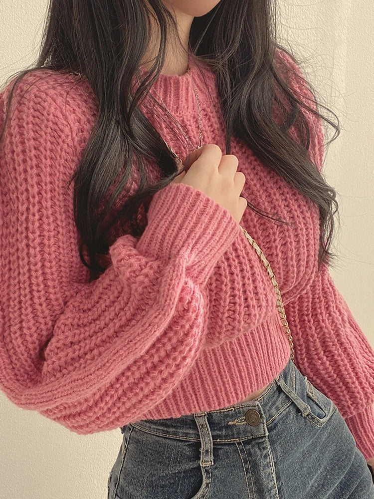 Cozy Loose-Fit Long Sleeve Women's Sweater - Korean Knitwear