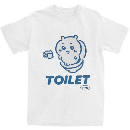 Chiikawa Toilet Time T-Shirt - Oversized Aesthetic Unisex Tee - 100% Cotton