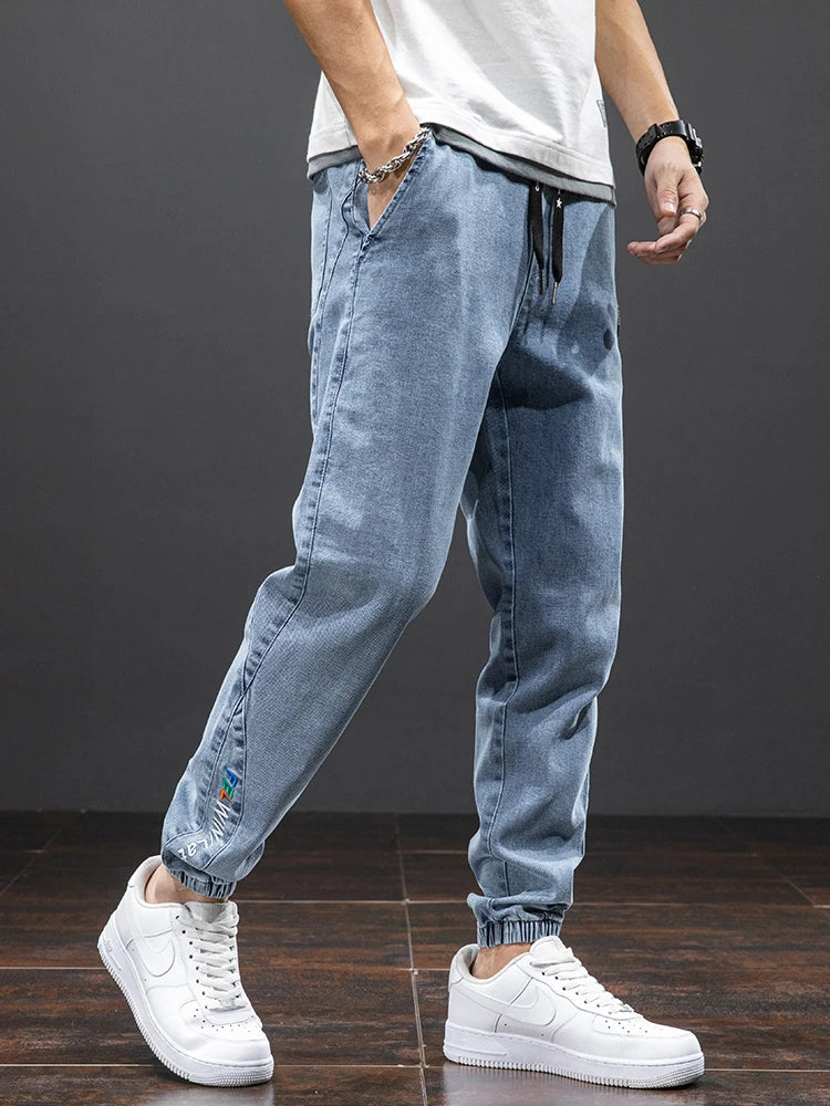 Men's Baggy Harem Denim Jogger Pants - Various Colors