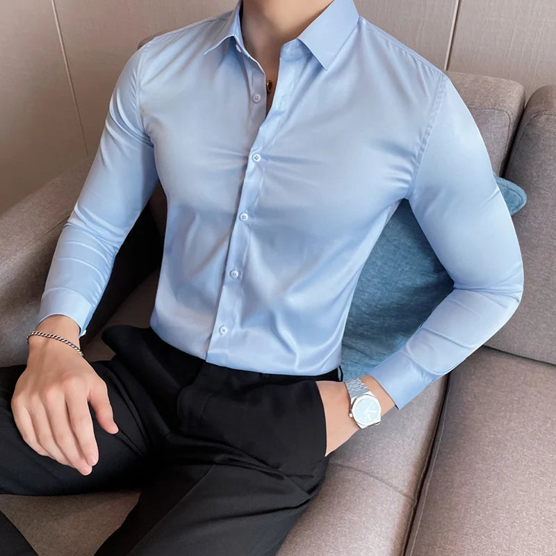 Men's Long Sleeve Slim Fit Shirt - Various Colors