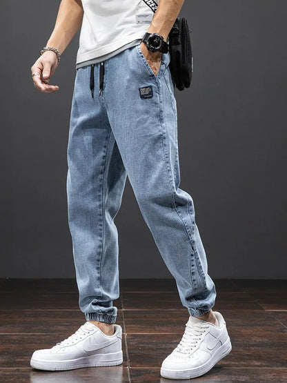 Men's Baggy Harem Denim Jogger Pants - Various Colors