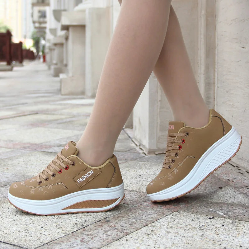 Womens Casual Platform Sneakers - Various Colors